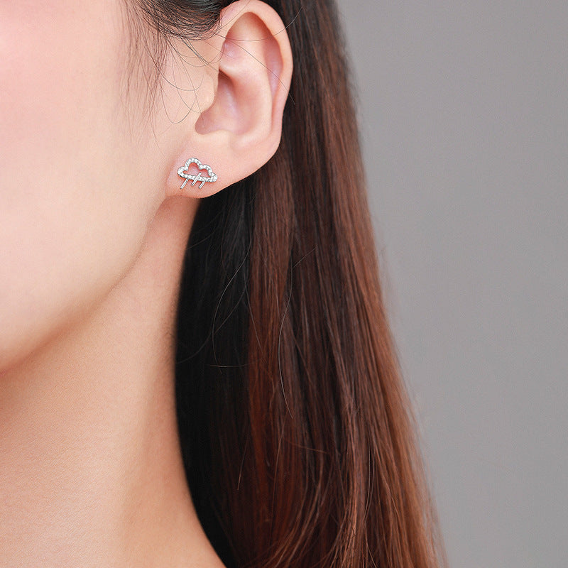 Silver Rain Cloud Earrings