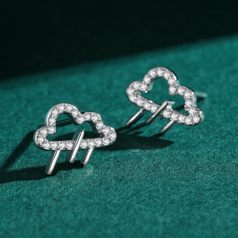 Silver Rain Cloud Earrings