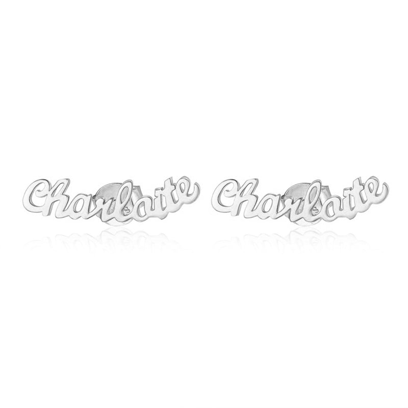 Single Plate Name Earrings - Uniqua Treasures