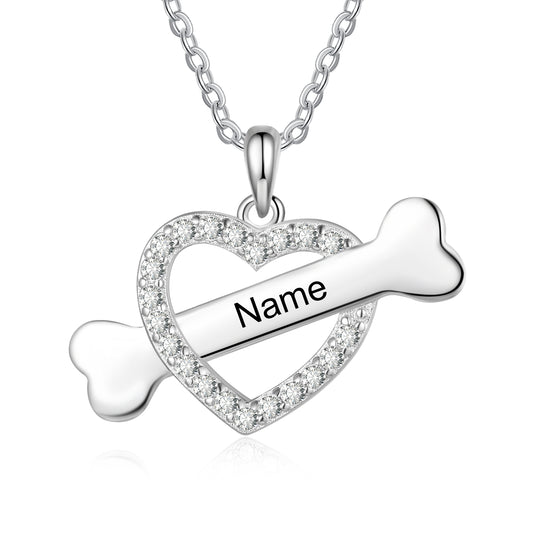 Name Heart and Bone Necklace - Uniqua Treasures