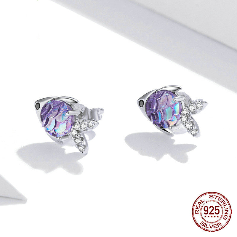 Colorful Fish Sterling Silver Earrings