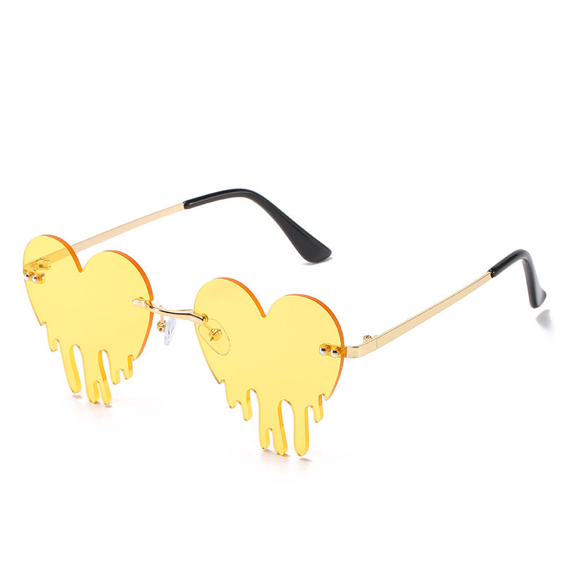 Women's Rimless Heart Tears Sunglasses - Uniqua Treasures