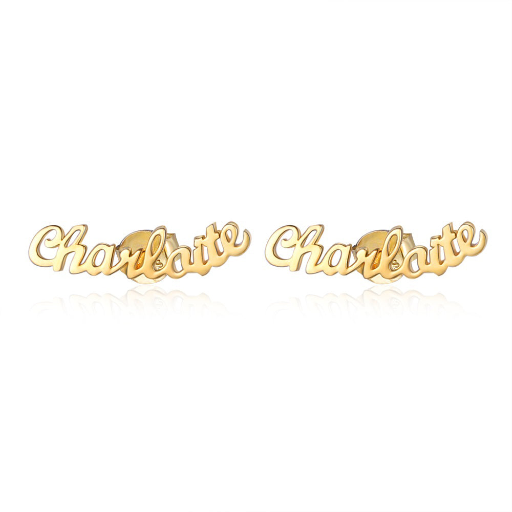 Single Plate Name Earrings - Uniqua Treasures