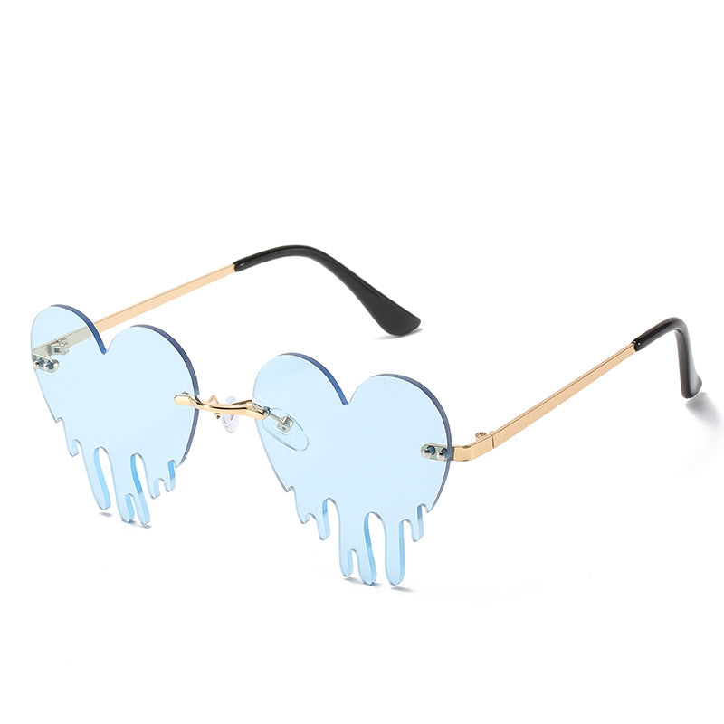 Women's Rimless Heart Tears Sunglasses - Uniqua Treasures