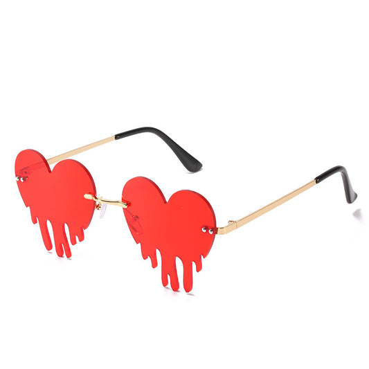 Women's Rimless Heart Tears Sunglasses - Uniqua Treasures