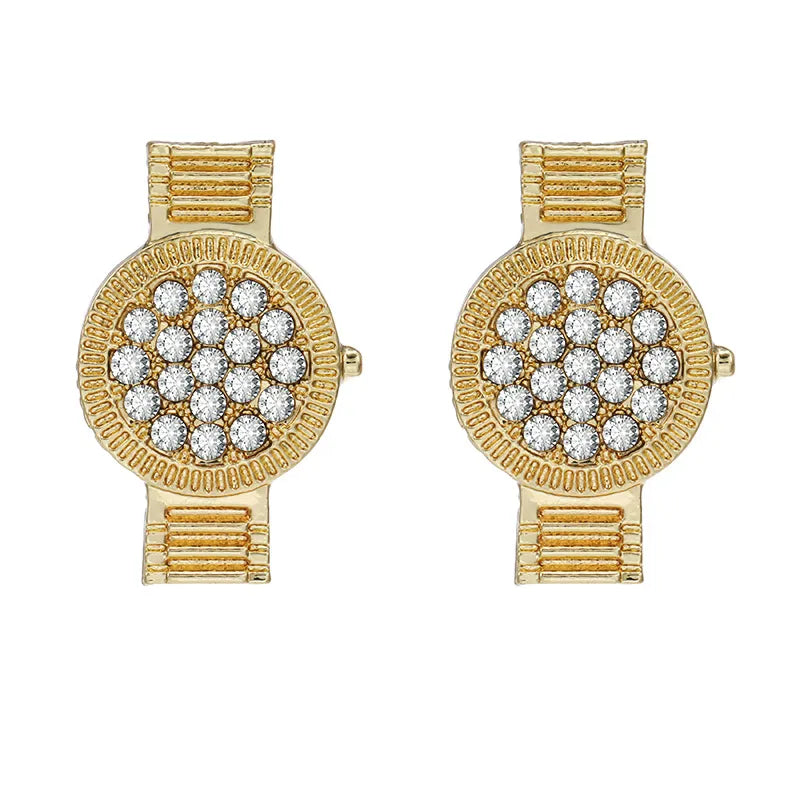 Rhinestone Watch Stud Earrings - Uniqua Treasures