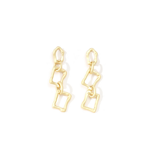 Gold Geometric Rhombus Earrings - Uniqua Treasures