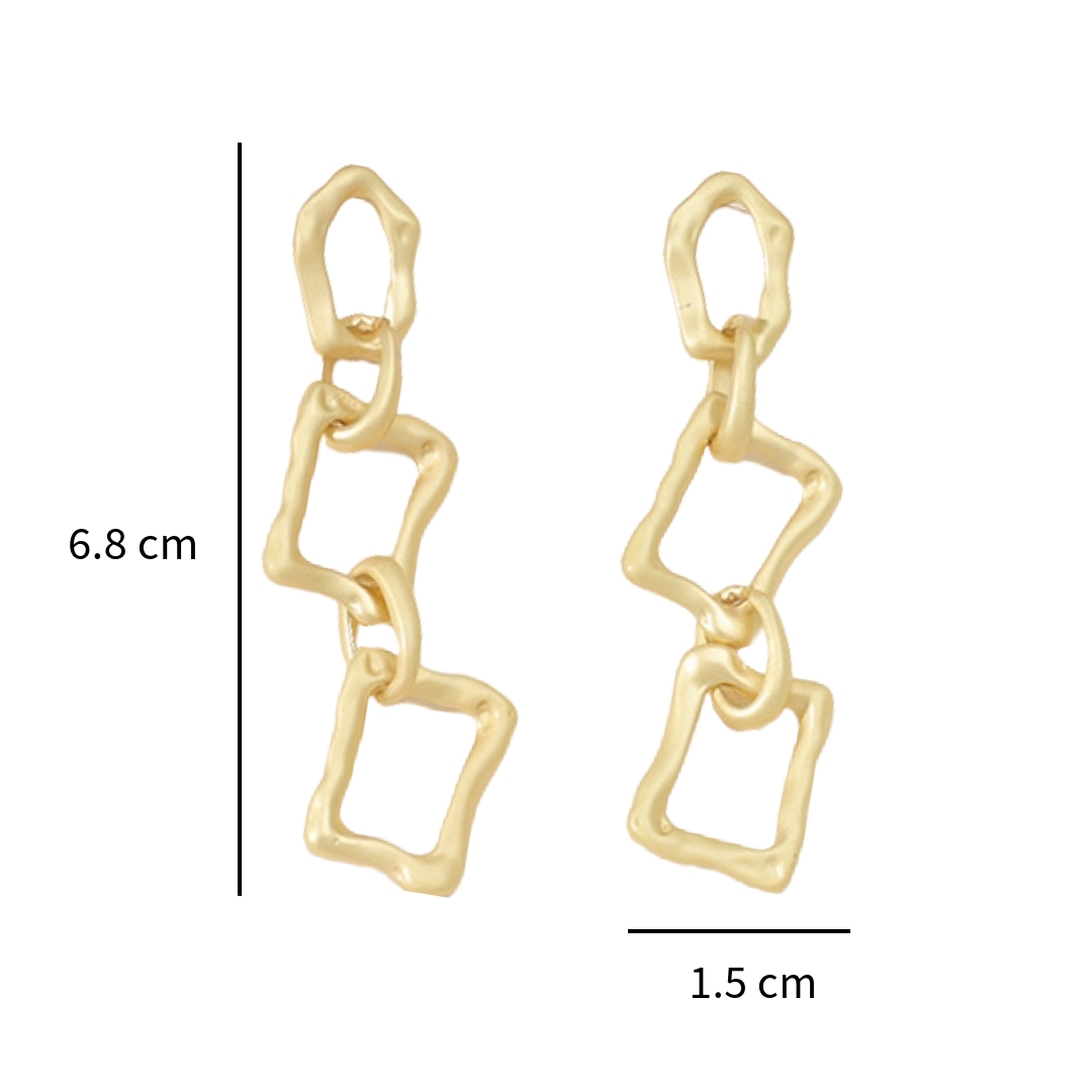 Gold Geometric Rhombus Earrings - Uniqua Treasures