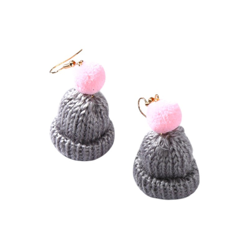 Knitted Winter Hat Earrings