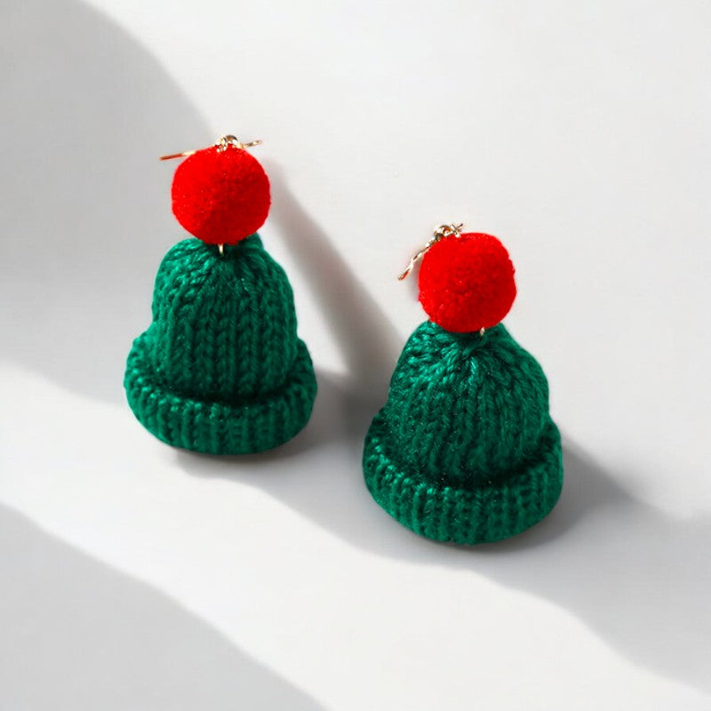 Knitted Winter Hat Earrings