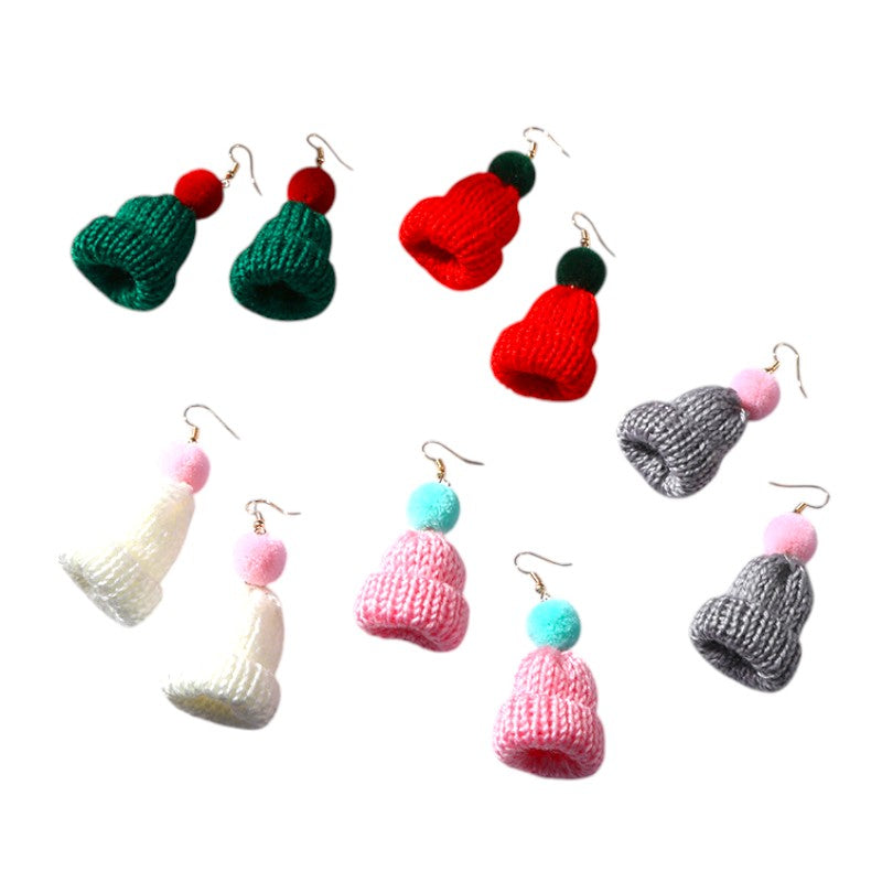 Knitted Winter Hat Earrings