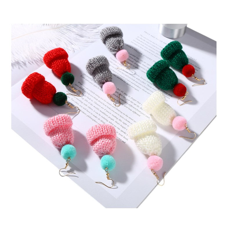 Knitted Winter Hat Earrings
