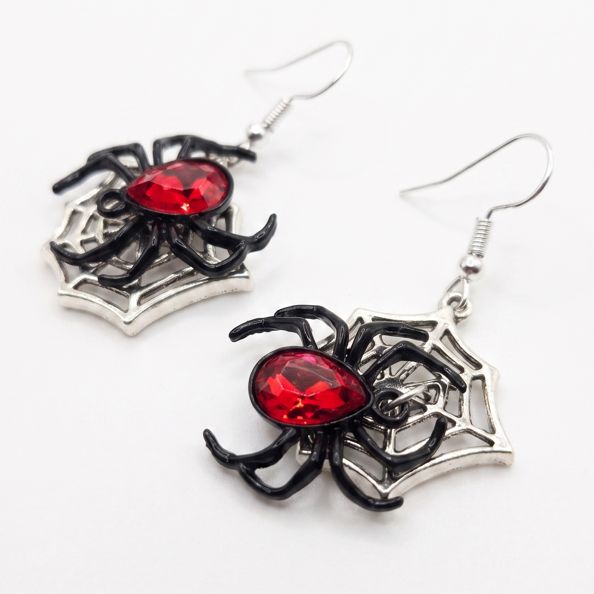 Crawling Spider Web Earrings