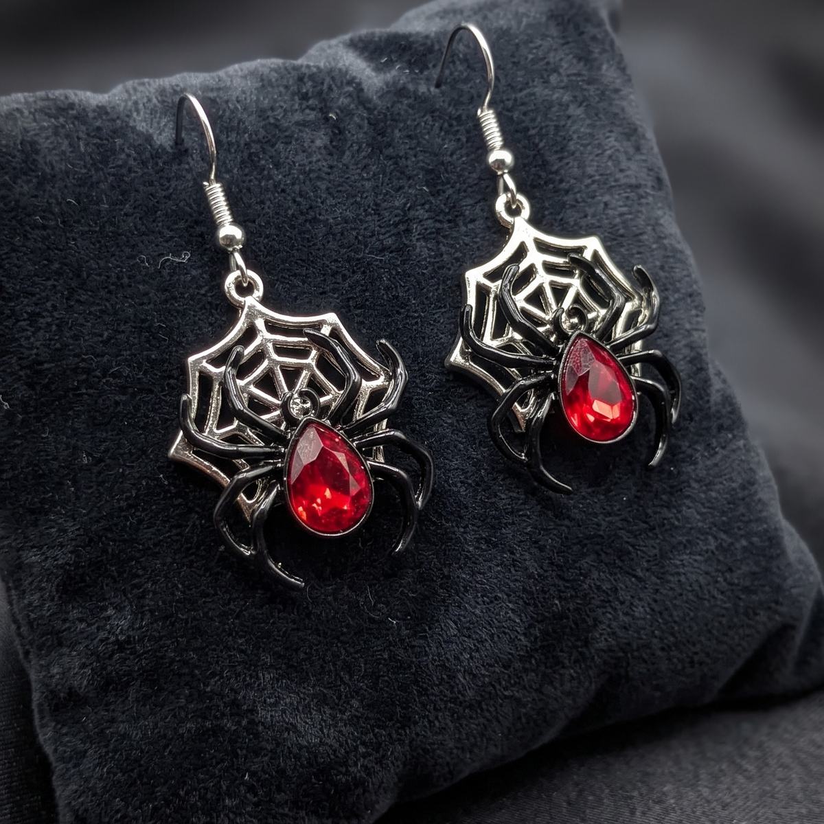 Crawling Spider Web Earrings
