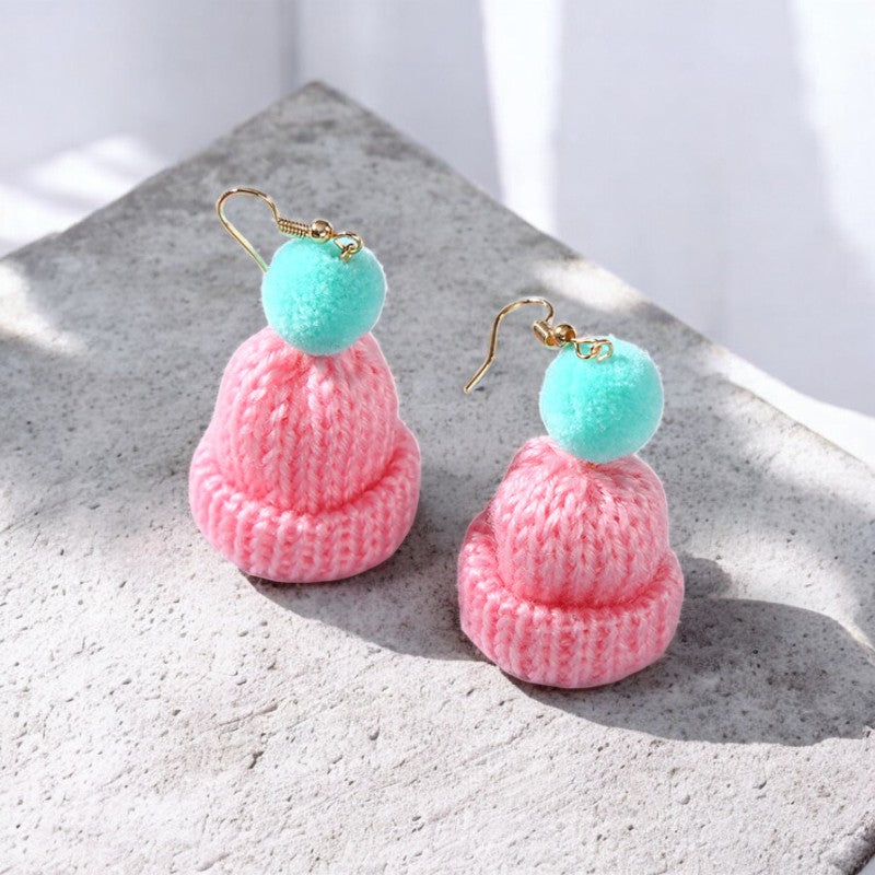 Knitted Winter Hat Earrings