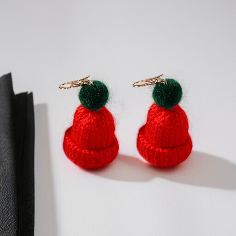 Knitted Winter Hat Earrings