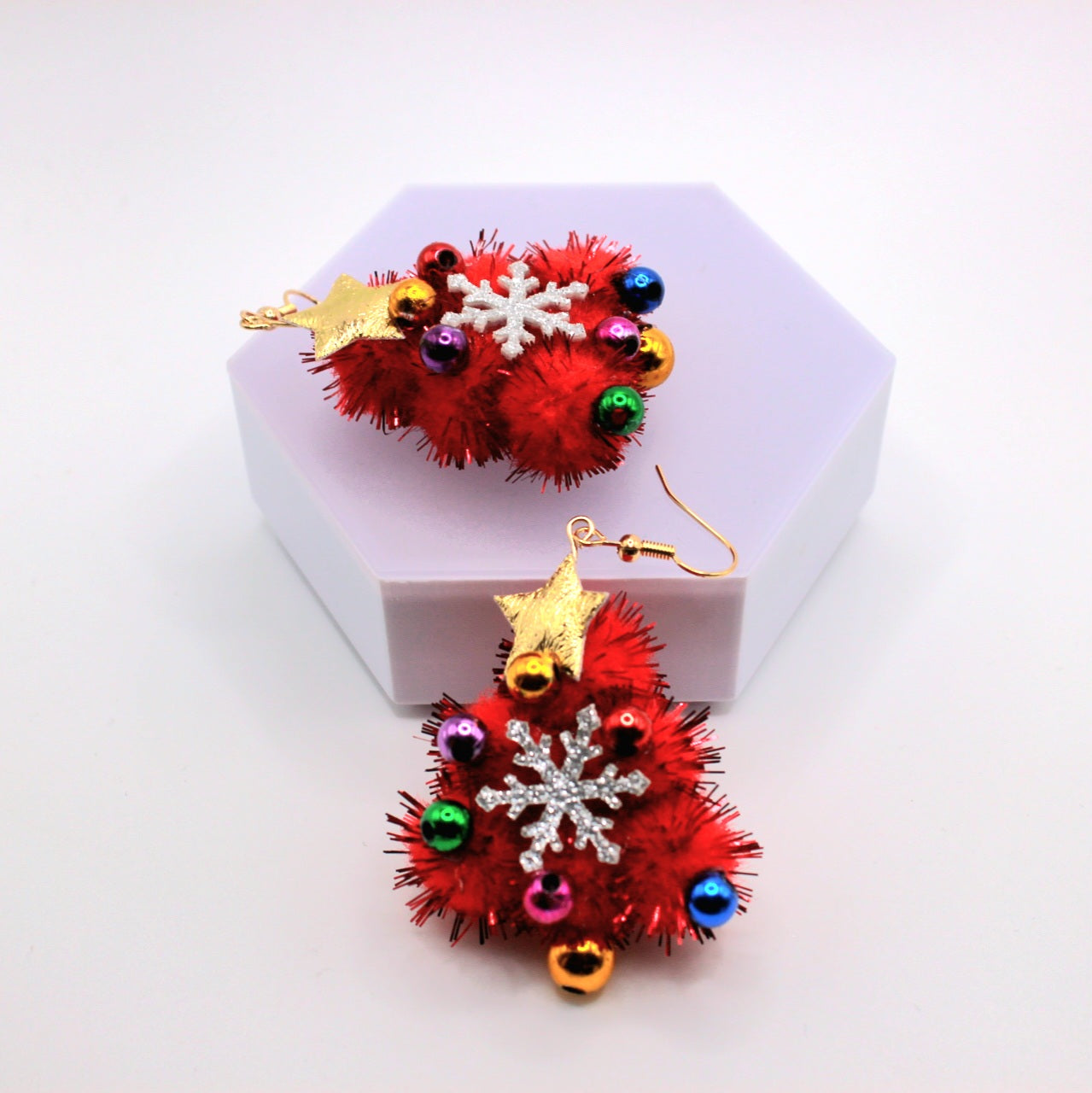 Soft Christmas Tree Ornament Earrings - Uniqua Treasures