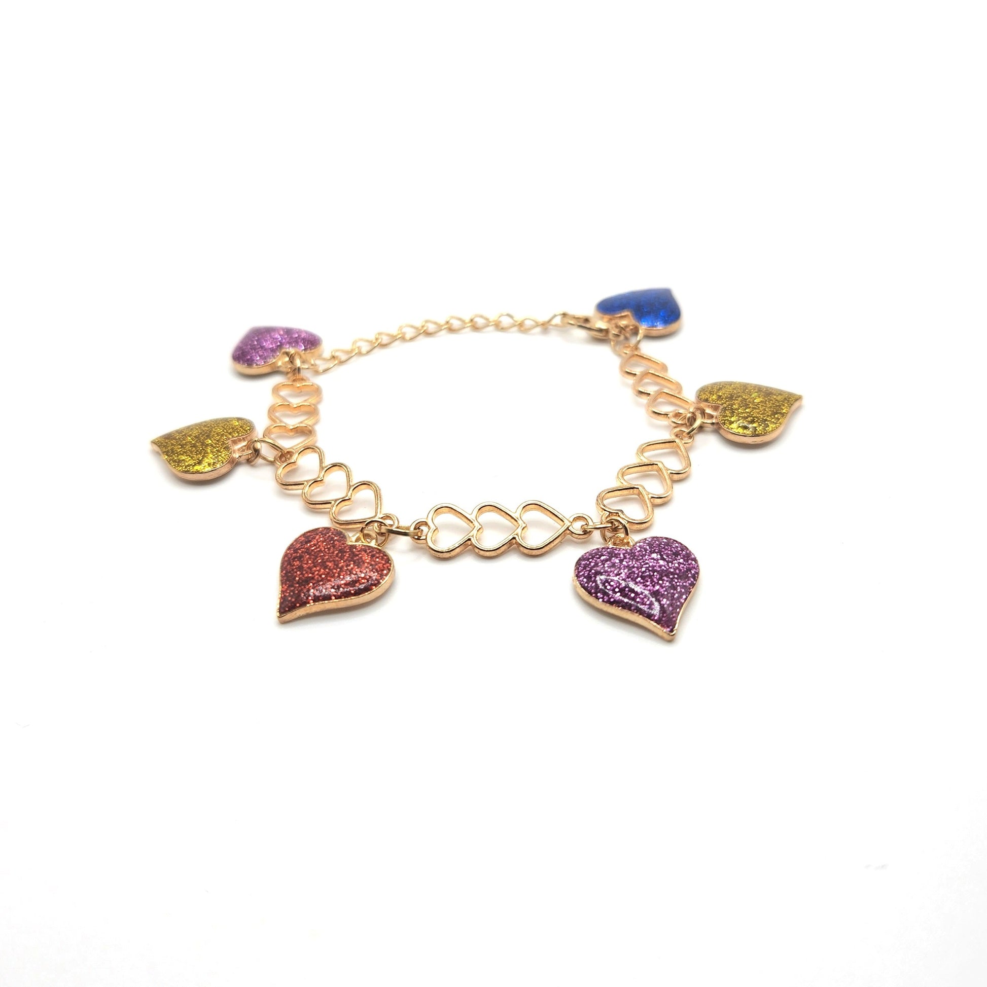 Multi Color Heart Charm Bracelet - Uniqua Treasures