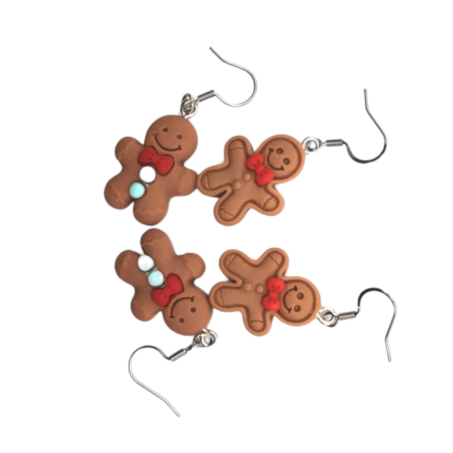 Gingerbread Man Earrings - Uniqua Treasures