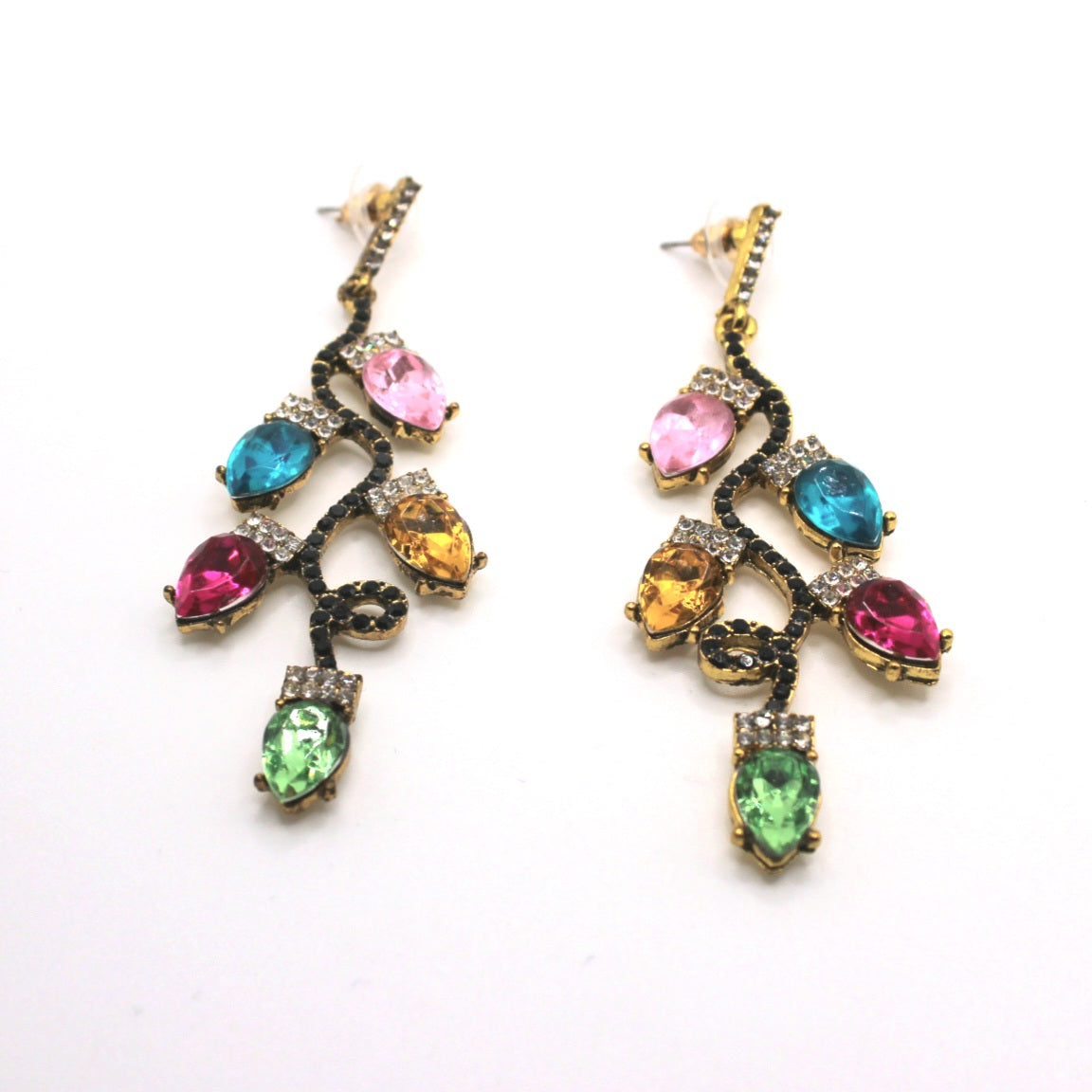 Crystal Christmas Light Earrings - Uniqua Treasures