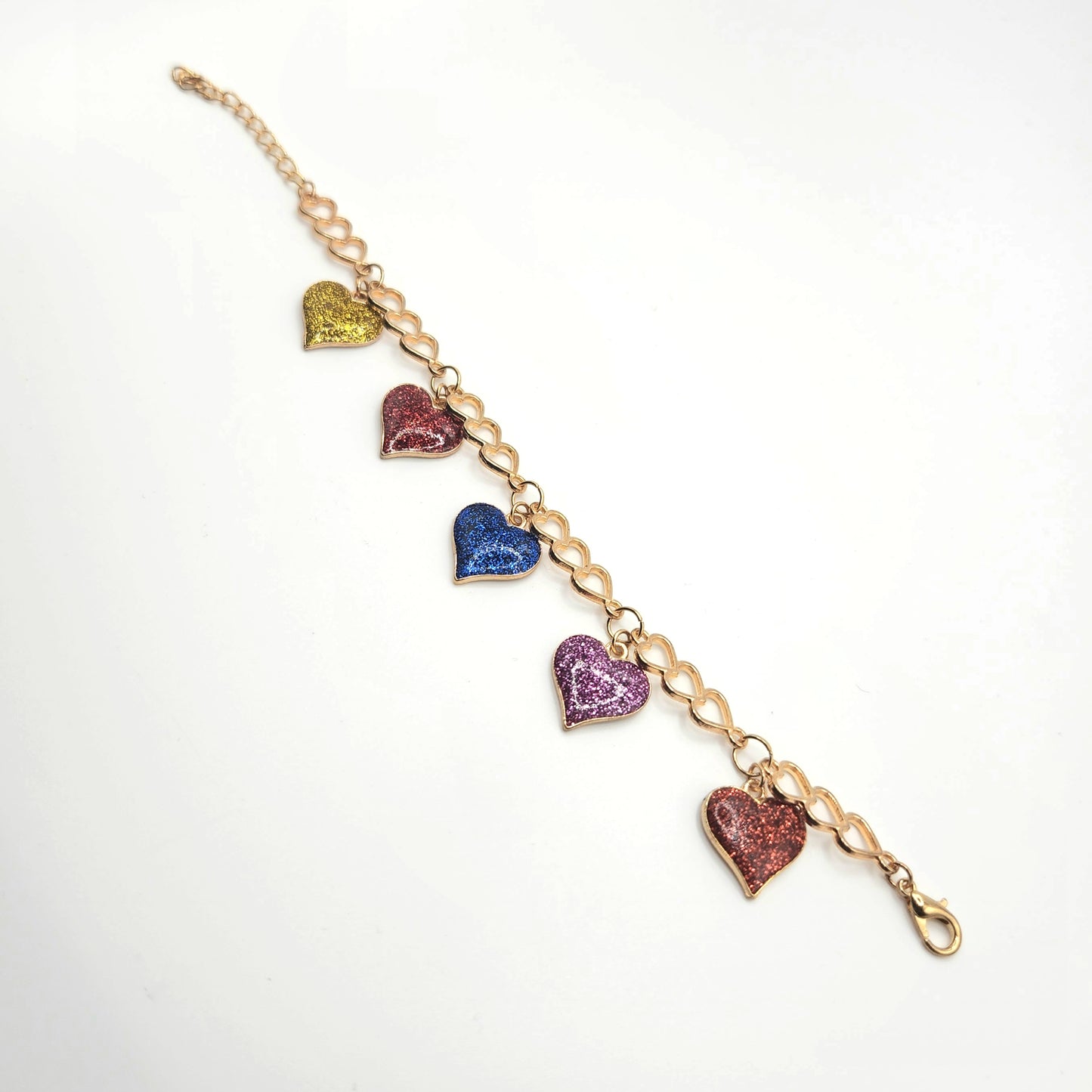 Multi Color Heart Charm Bracelet - Uniqua Treasures