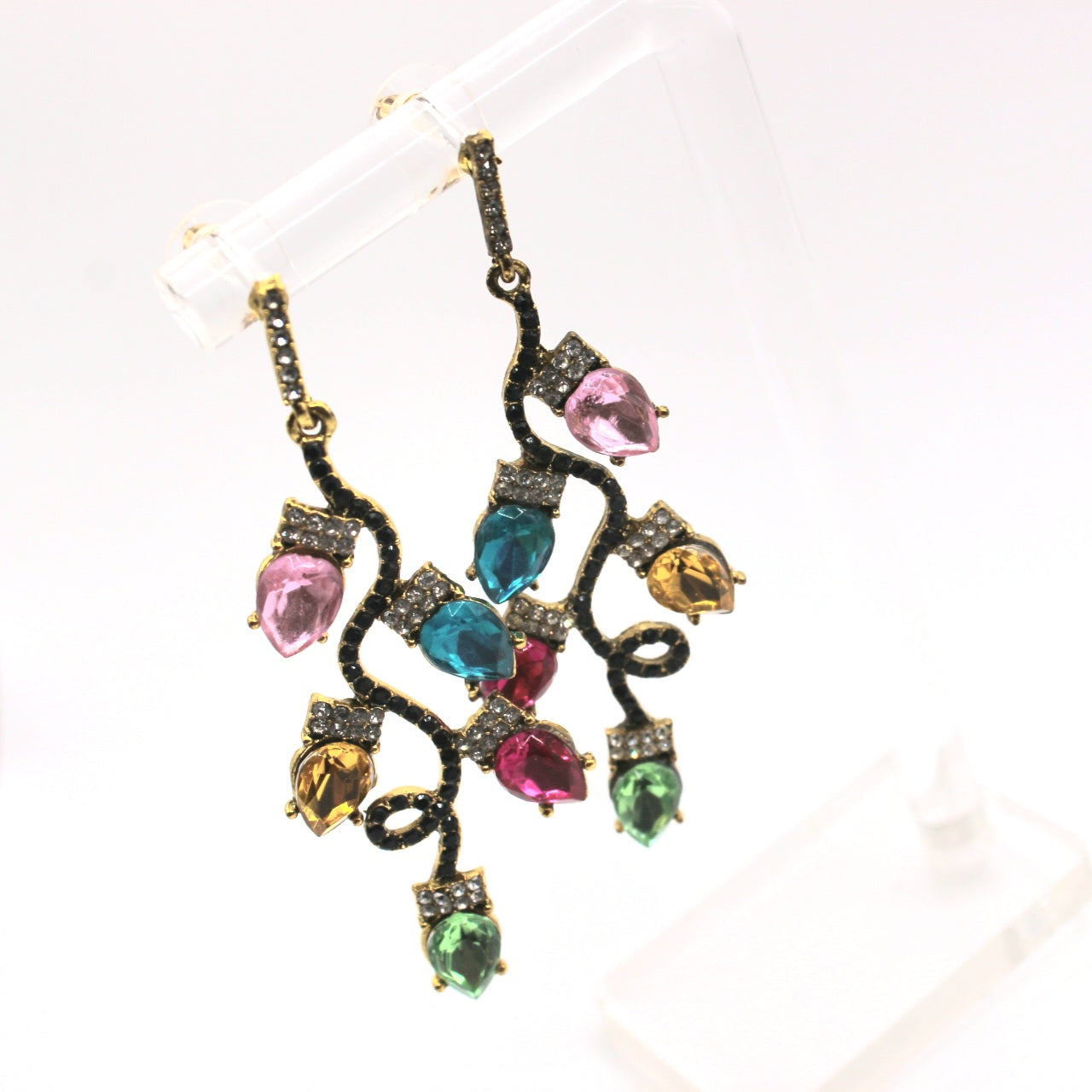 Crystal Christmas Light Earrings - Uniqua Treasures