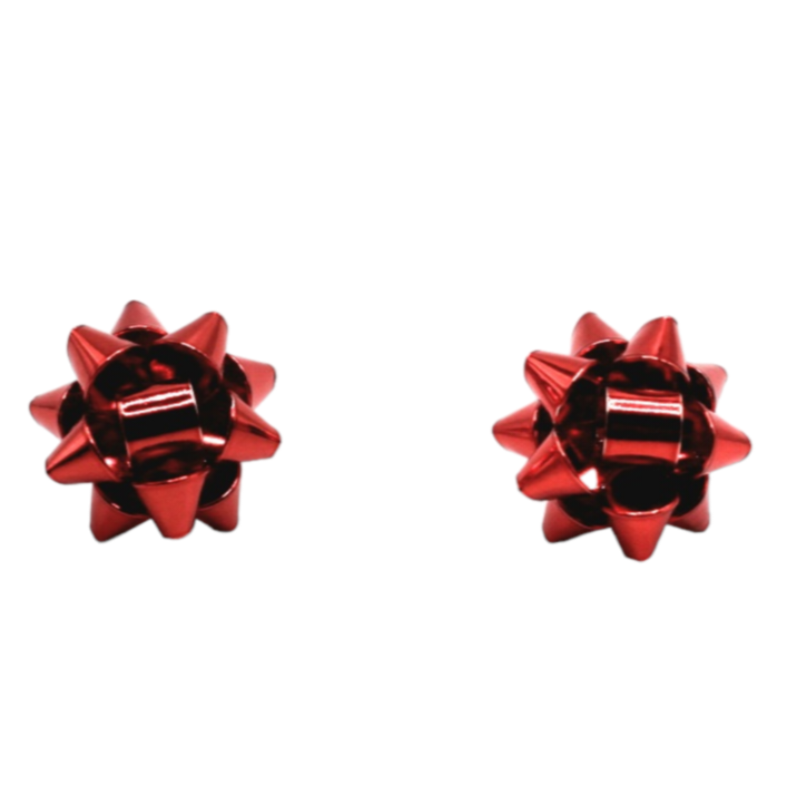 Christmas Ribbon Bow Earrings - Uniqua Treasures