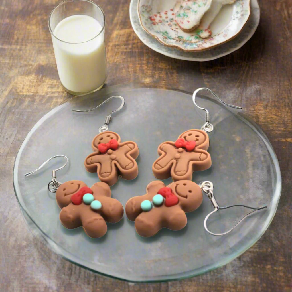 Gingerbread Man Earrings - Uniqua Treasures