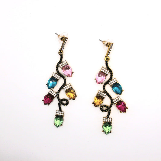 Crystal Christmas Light Earrings - Uniqua Treasures