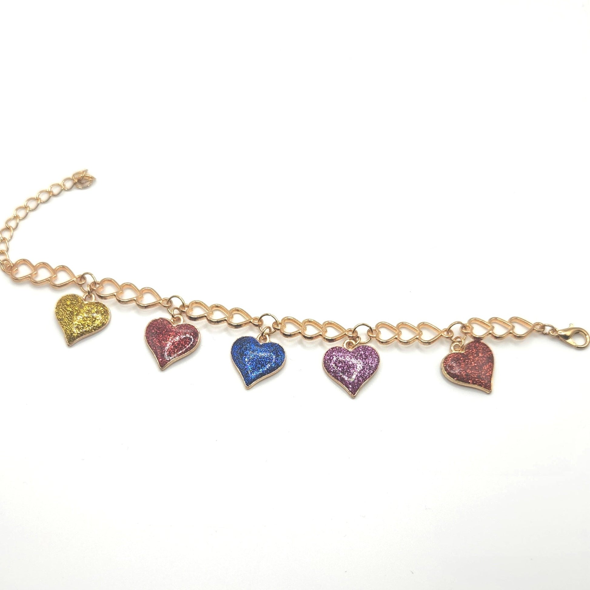 Multi Color Heart Charm Bracelet - Uniqua Treasures