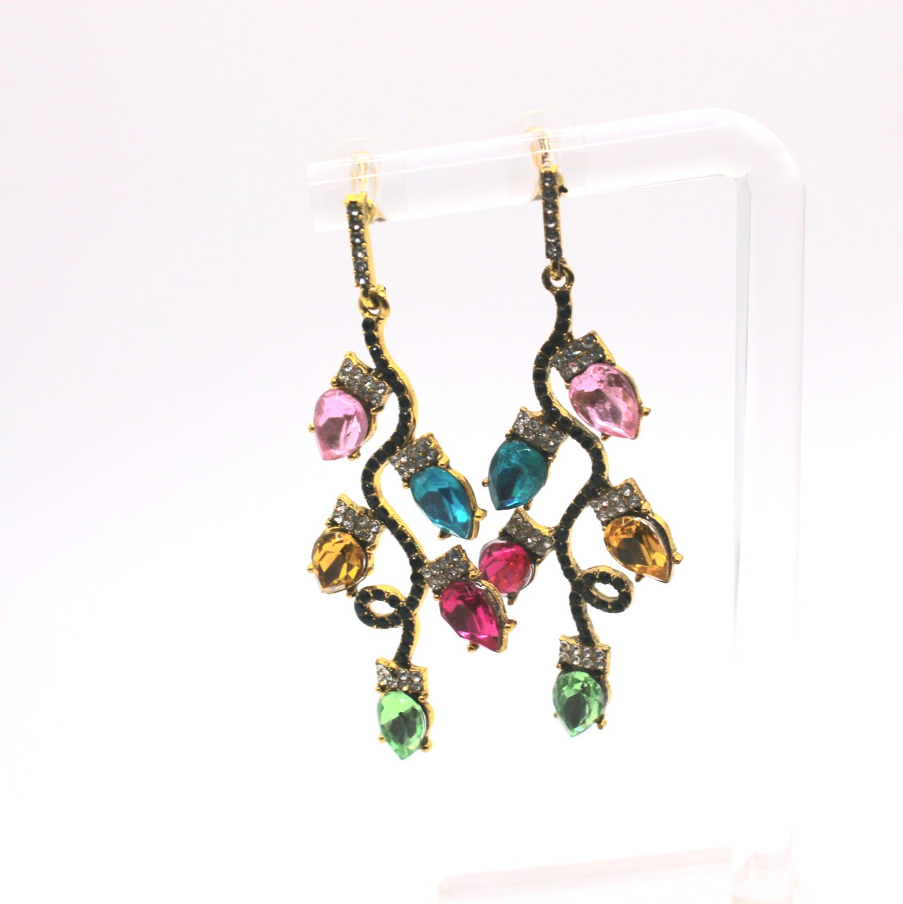 Crystal Christmas Light Earrings - Uniqua Treasures