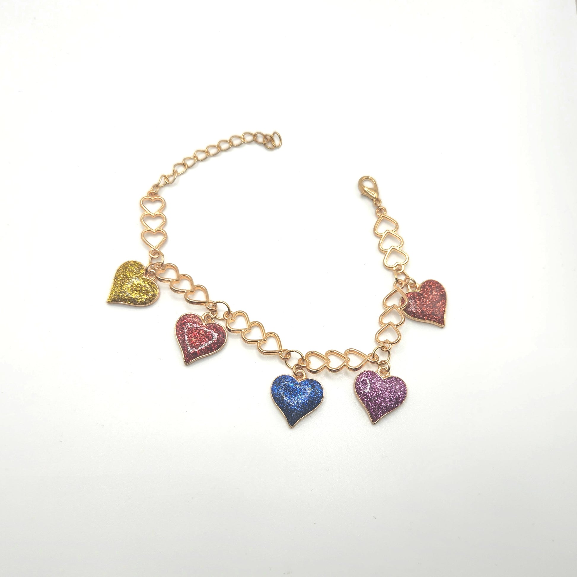 Multi Color Heart Charm Bracelet - Uniqua Treasures