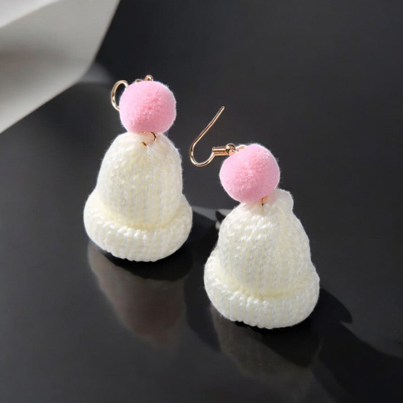 Knitted Winter Hat Earrings