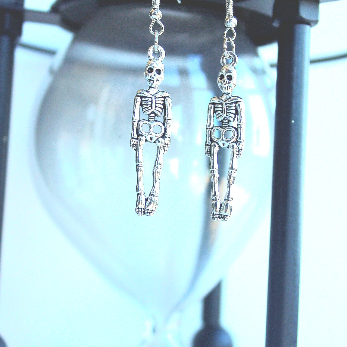 Silver Skeleton Earrings - Uniqua Treasures