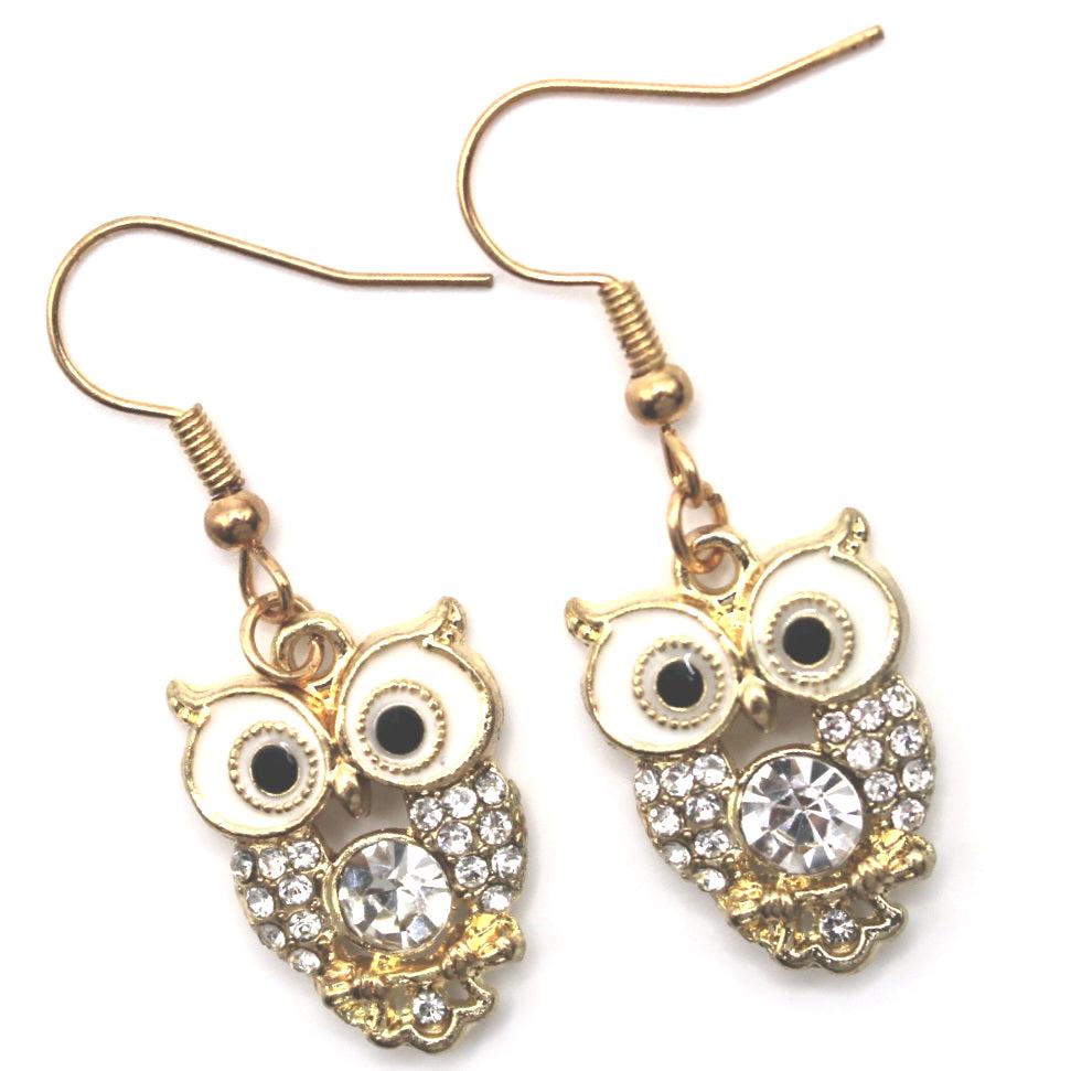 Gold Owl Earrings - Uniqua Treasures