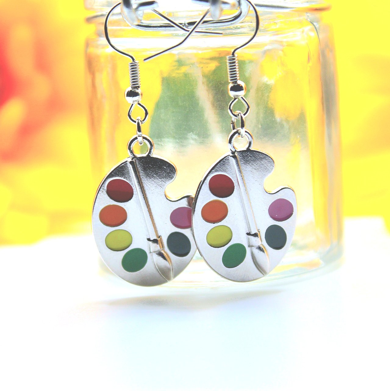 Buy Kitsch Paint Palette Earrings Artist Earrings Cute Earrings Colorful  Earrings Rainbow Artist Jewelry Art Teacher Painter Earrings Online in  India - Etsy