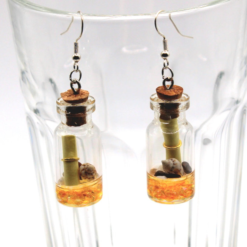 Message in a Bottle Earrings - Uniqua Treasures