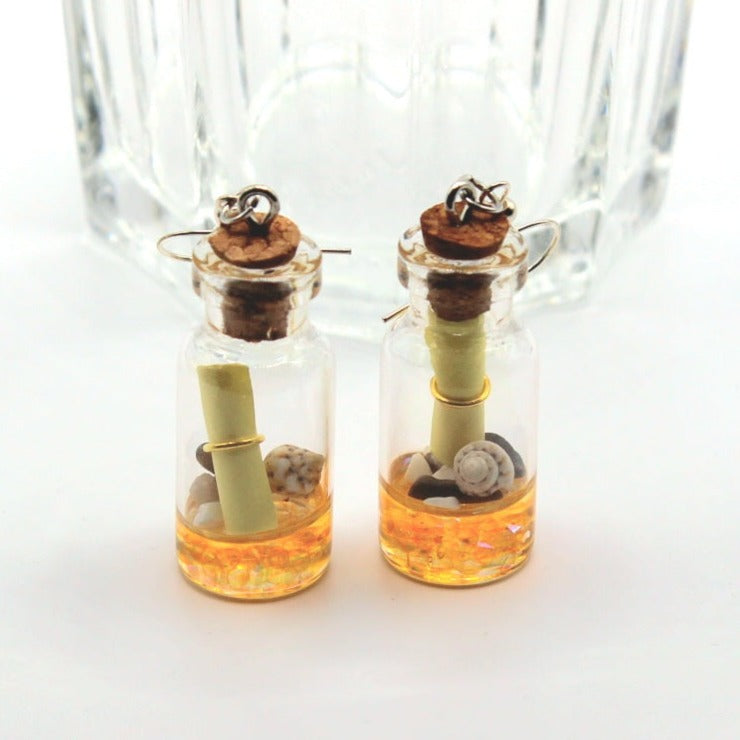 Message in a Bottle Earrings - Uniqua Treasures