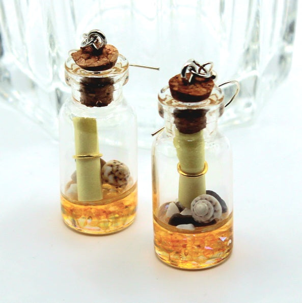 Message in a Bottle Earrings - Uniqua Treasures