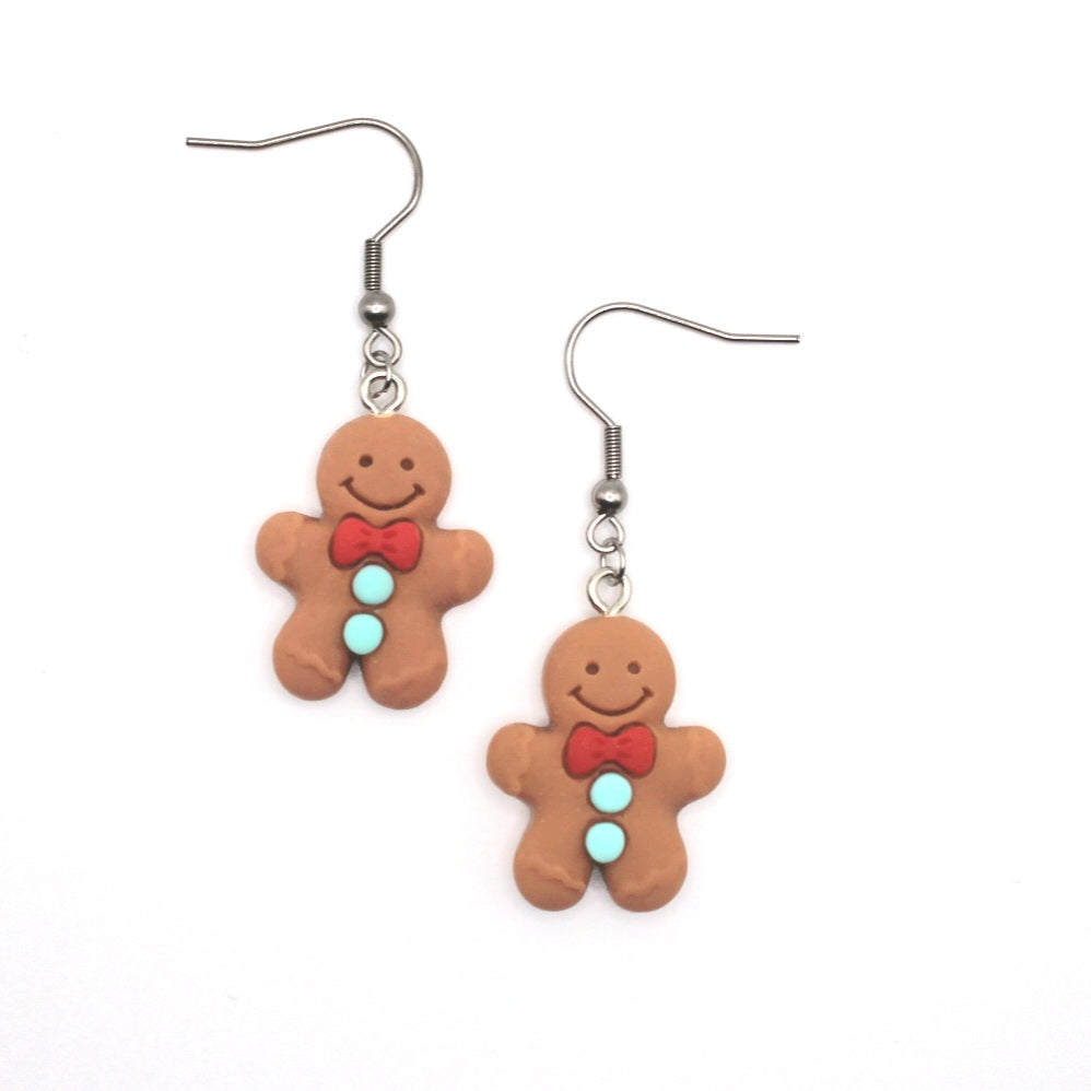 Gingerbread Man Earrings - Uniqua Treasures