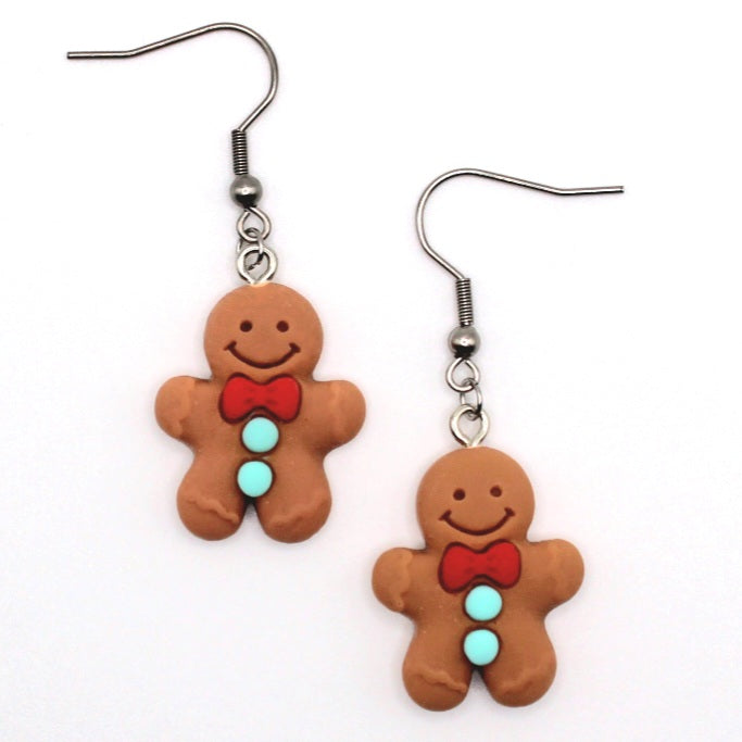 Gingerbread Man Earrings - Uniqua Treasures