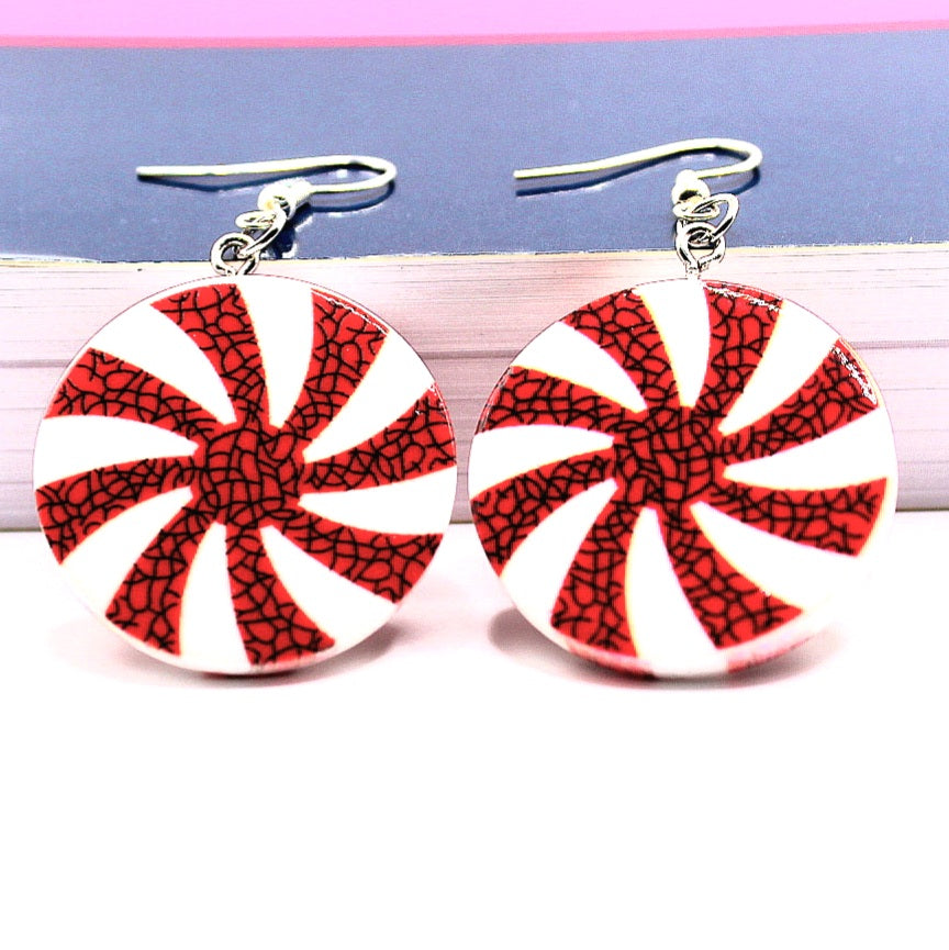 Peppermint Candy Swirl Earrings - Uniqua Treasures