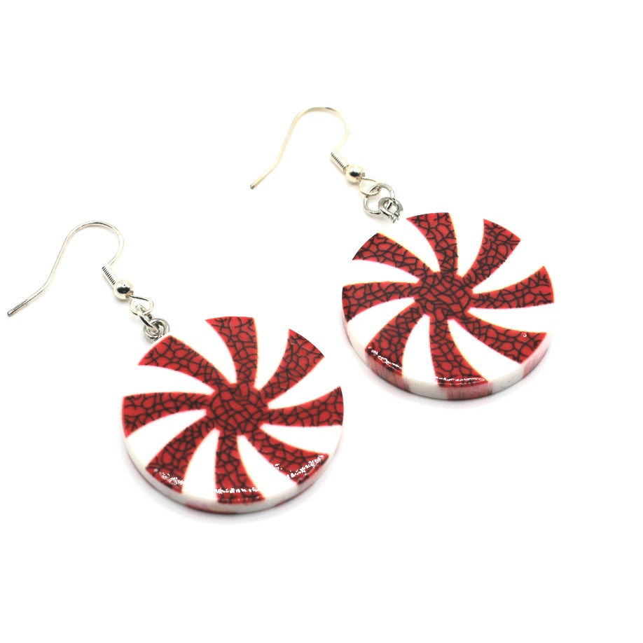 Peppermint Candy Swirl Earrings - Uniqua Treasures