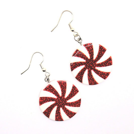 Peppermint Candy Swirl Earrings - Uniqua Treasures