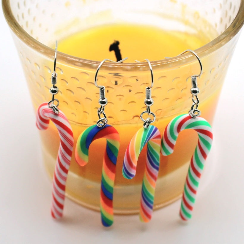 Candy Cane Earrings - Uniqua Treasures