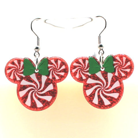 Peppermint Candy Swirl Character Earrings - Uniqua Treasures