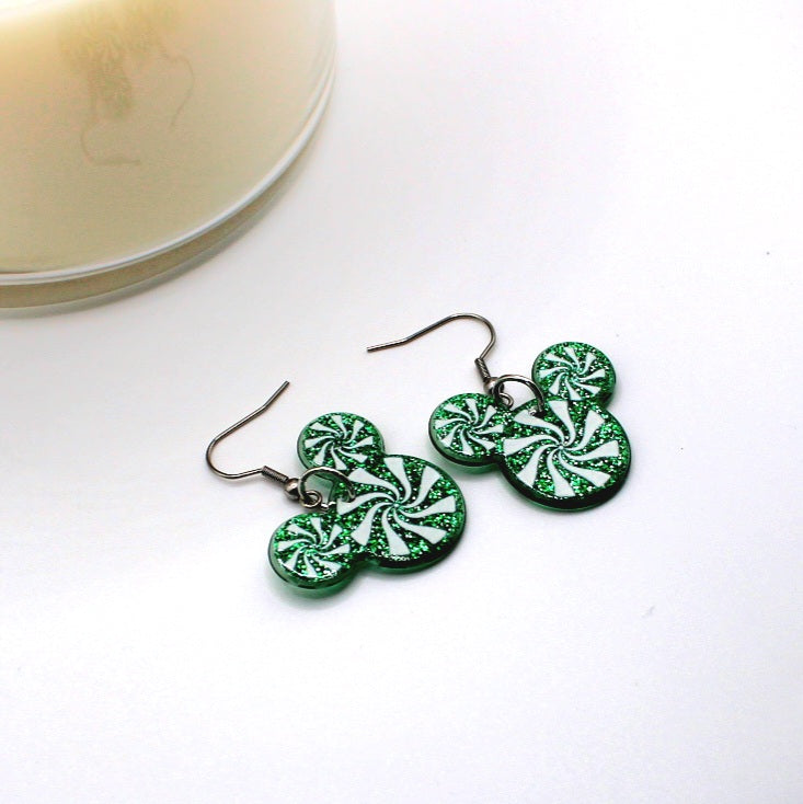 Peppermint Candy Swirl Character Earrings - Uniqua Treasures