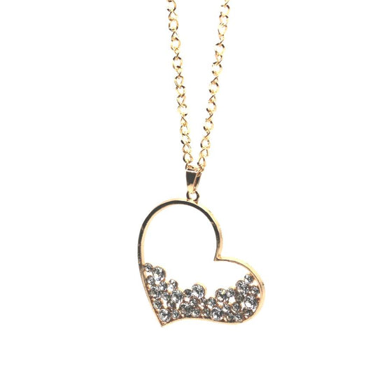 Large Heart Filled Rhinestone Necklace - Uniqua Treasures