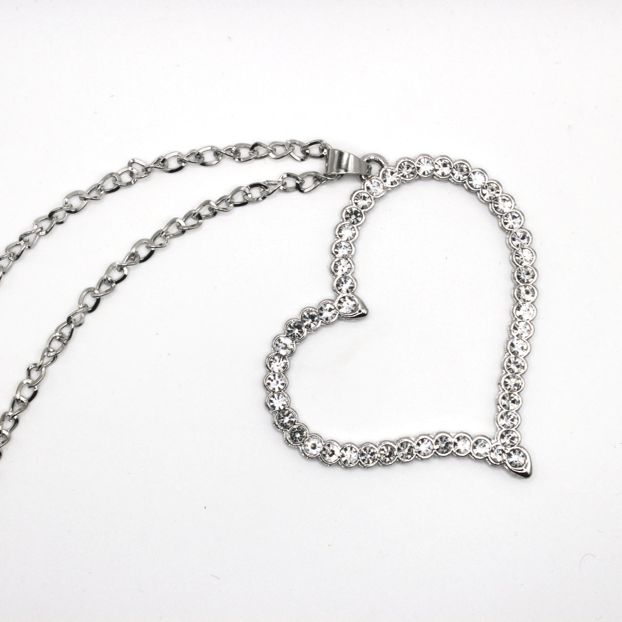 Rhinestone Large Heart Necklace - Uniqua Treasures