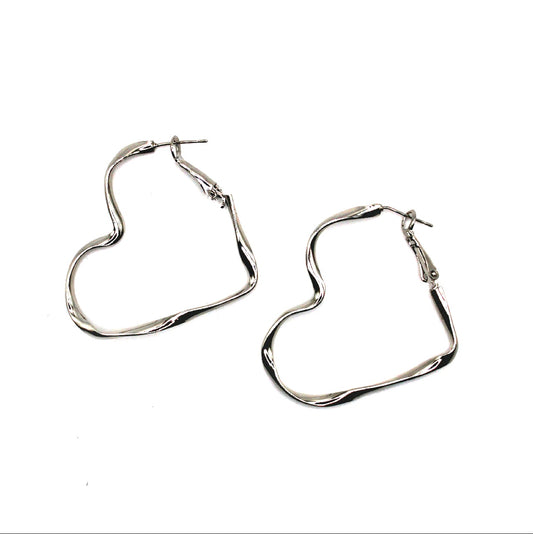 Love Heart Hoop Earrings - Uniqua Treasures